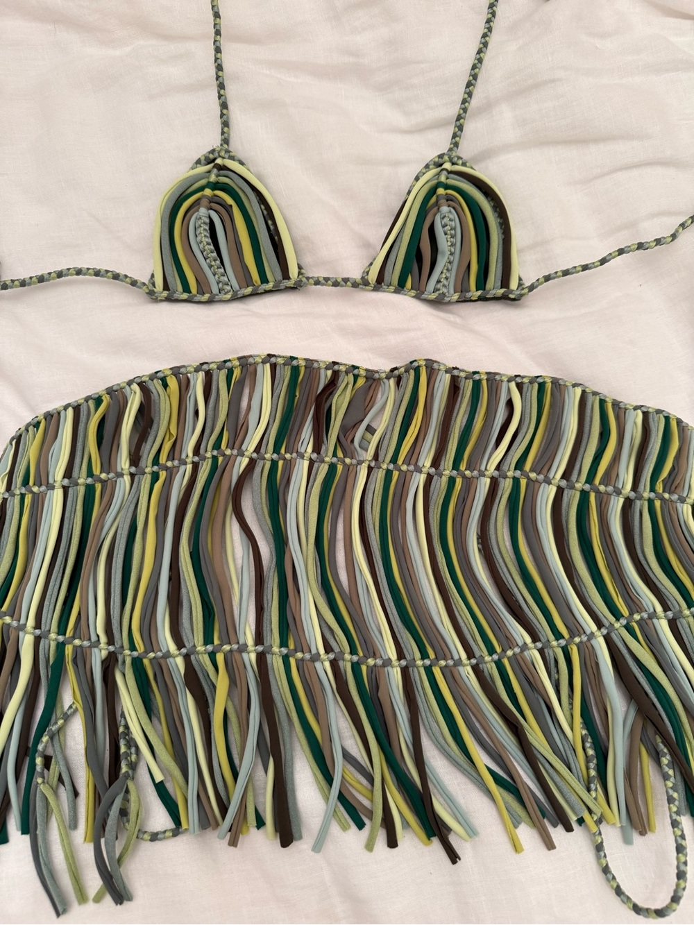 ANDI BAGUS Green Avelyn Bikini & Fringe Wrap Skirt - Picture 6 of 10